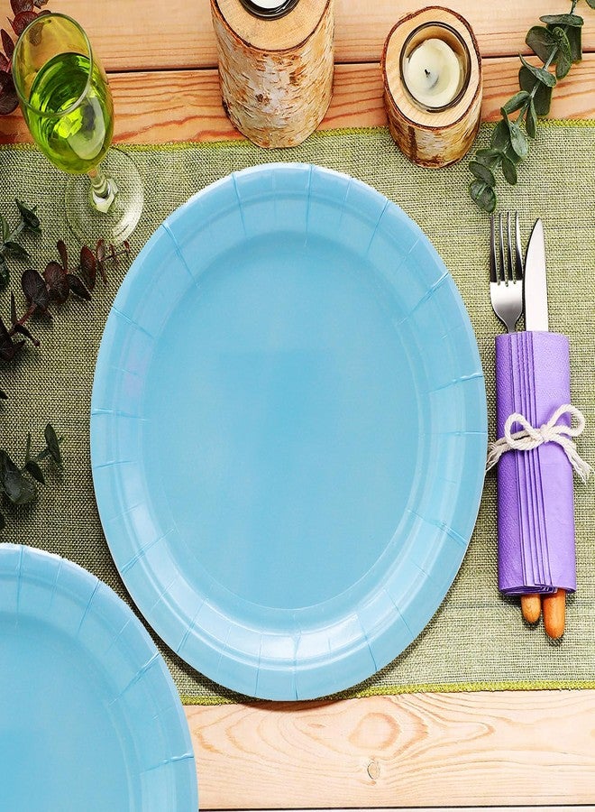 HSPAIDYP 50Pcs Blue Party Supplies Blue Paper Plates,7"Paper Dessert Plates Blue Disposable Light Blue Paper Plates for Blue Party Theme Baby Shower Picnic Travel Gender Reveal Blue Party Decoration (Blue) - Image 5