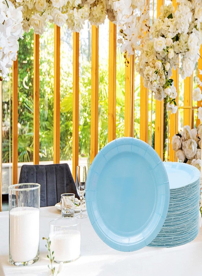 HSPAIDYP 50Pcs Blue Party Supplies Blue Paper Plates,7"Paper Dessert Plates Blue Disposable Light Blue Paper Plates for Blue Party Theme Baby Shower Picnic Travel Gender Reveal Blue Party Decoration (Blue) - Image 4