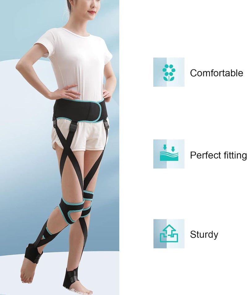woobles Leg Shape Corrector Strap, 3 Sizes Soft High Elasticity Leg Straighten Beauty O X Type Leg Correction Belt for Adults Women and Men(M) M - Image 5