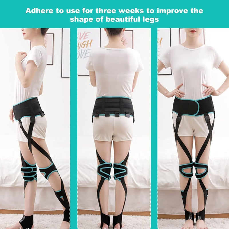 woobles Leg Shape Corrector Strap, 3 Sizes Soft High Elasticity Leg Straighten Beauty O X Type Leg Correction Belt for Adults Women and Men(M) M - Image 3
