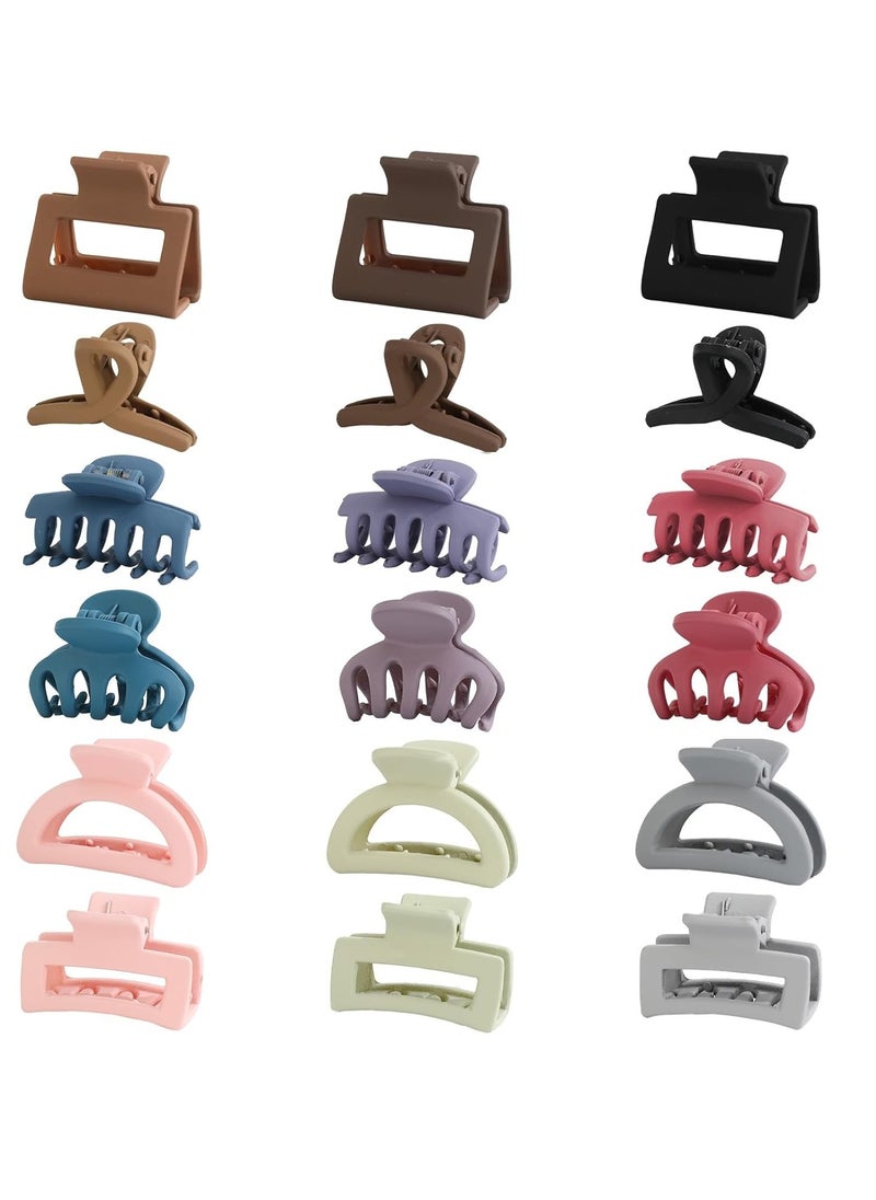 Lydztion LYDZTION 18Pcs Small Claw Clips for Women, Medium Matte Hair Clips for Thin Fine Hair, Strong Hold Hair Accessories (Light Color)  - Image 1