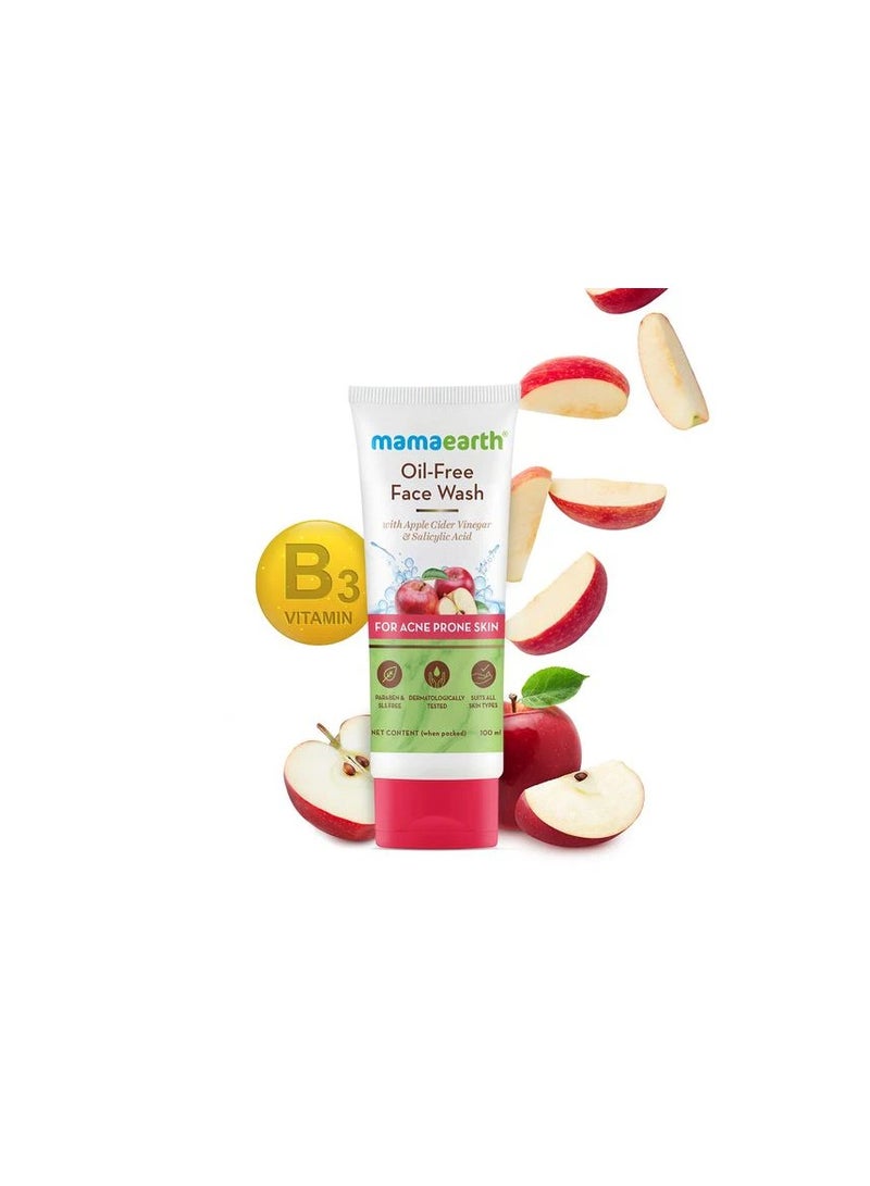 MAMAEARTH Oil Free Face Wash for Oily Skin, with Apple Cider Vinegar 100 ml - Image 3