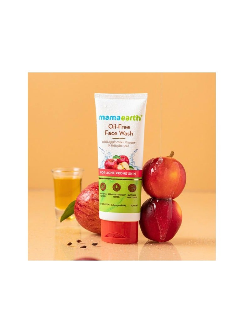 MAMAEARTH Oil Free Face Wash for Oily Skin, with Apple Cider Vinegar 100 ml - Image 2