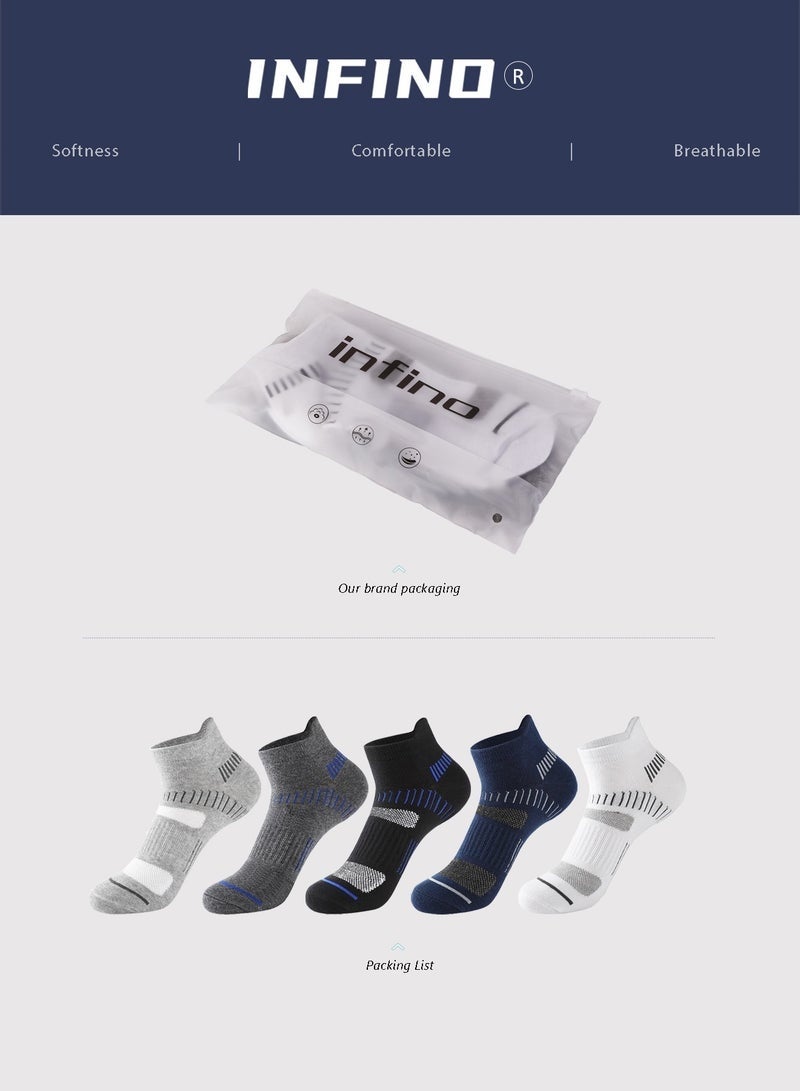 Lynacz Original INFINO Men's Low Cut Athletic Socks 5-Pack - Sweat-Wicking, Odour-Resistant - Image 2