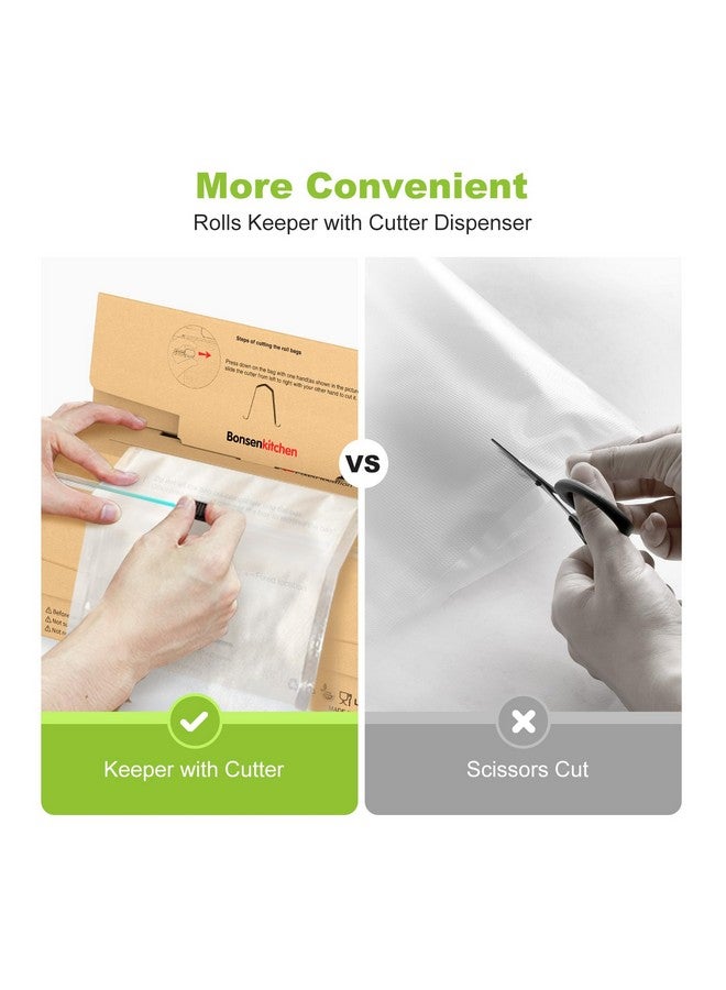 Bonsenkitchen [2025 New] Bonsenkitchen 8” x 150’ Vacuum Sealer Bags Rolls with Cutter for Food Storage, Commercial Grade, BPA Free, Great for Meal Prep and Sous Vide Cooking - Image 3