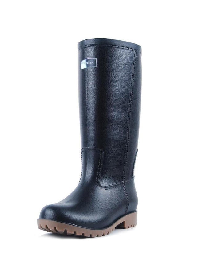 Warrior Huili Men's Mid-high Rain Boots, Adult Waterproof Shoes, Rubber Boots, Hxl128-b, Black High-top, Size 42 - Image 3