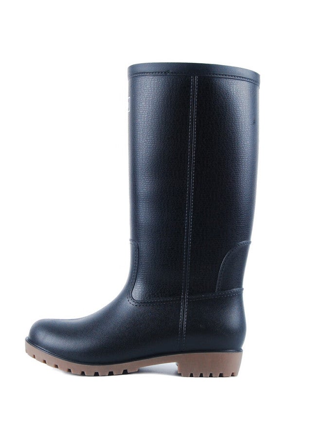 Warrior Huili Men's Mid-high Rain Boots, Adult Waterproof Shoes, Rubber Boots, Hxl128-b, Black High-top, Size 42 - Image 4