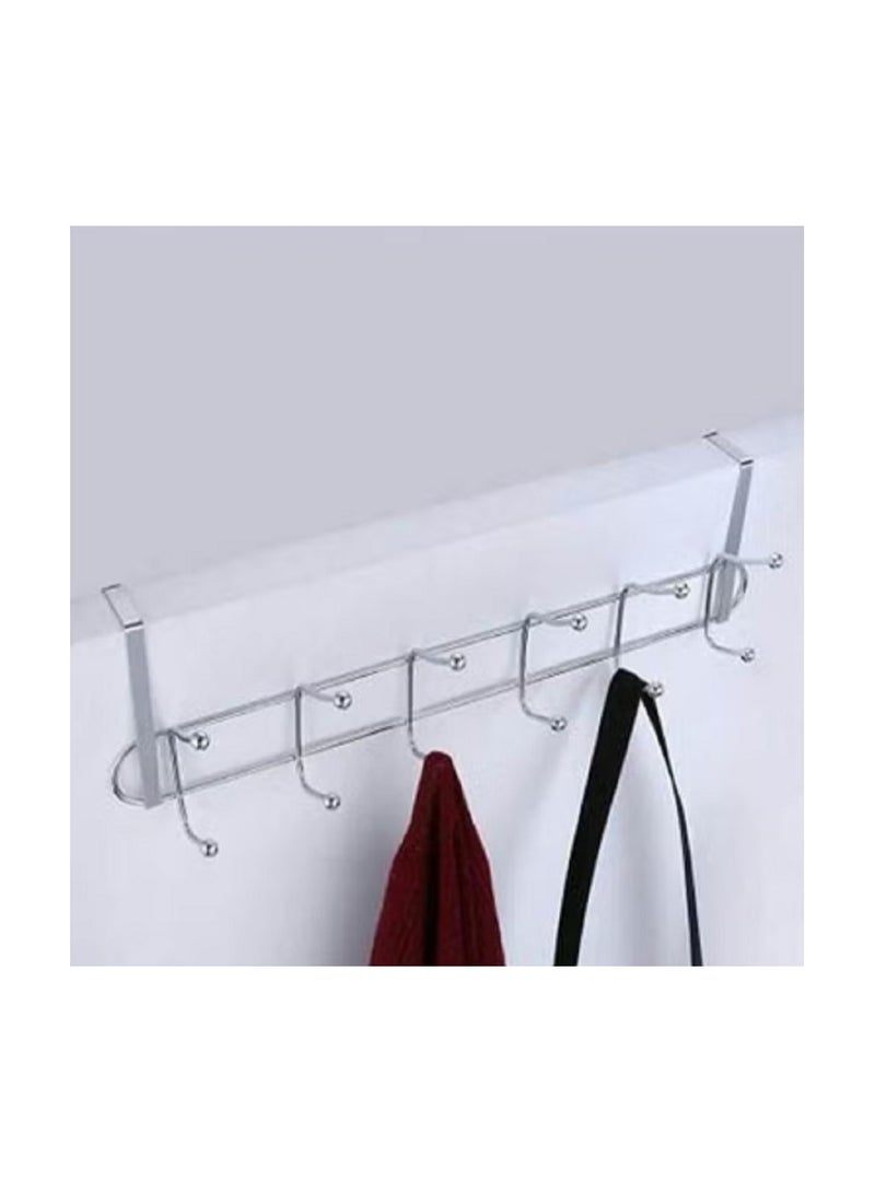 Over Door Coat Hanging Rack Made of Chrome 62 Silver Hooks  - Image 2