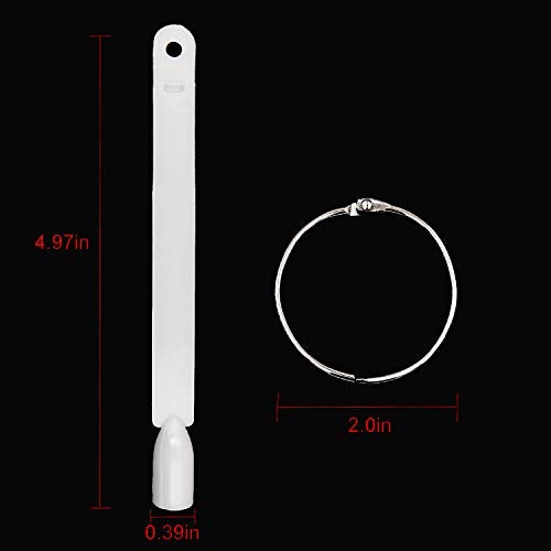 KINJOEK 150 Tips Natural Nail Swatches Sticks Nail Art Supplies for Nail Art Polish Display and Home DIY, Nail Sample Practice Tips Color Board Art Accessories with Ring - Image 3
