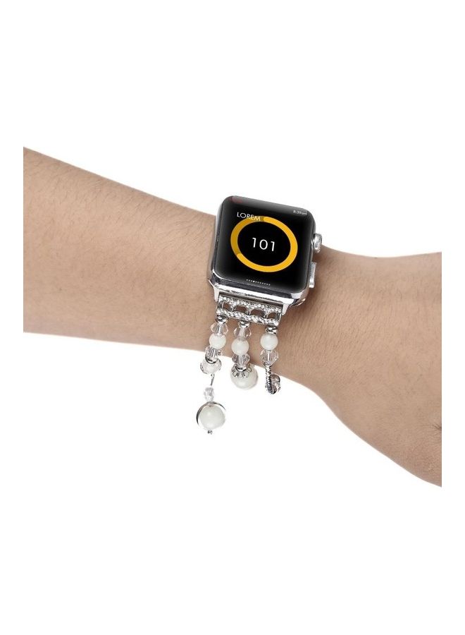 نيبمينينت سوار مضيء من العقيق لساعة أبل 5 و4 مقاس 40 مم/3 و2 و1 38 مم فضي - Image 4