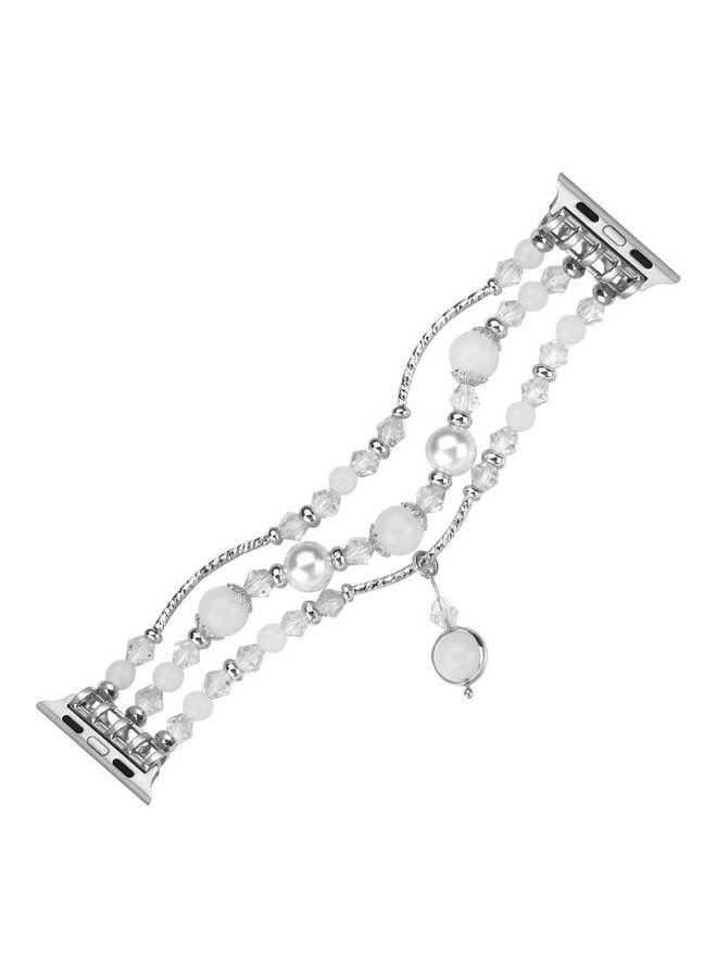 نيبمينينت سوار مضيء من العقيق لساعة أبل 5 و4 مقاس 40 مم/3 و2 و1 38 مم فضي - Image 3