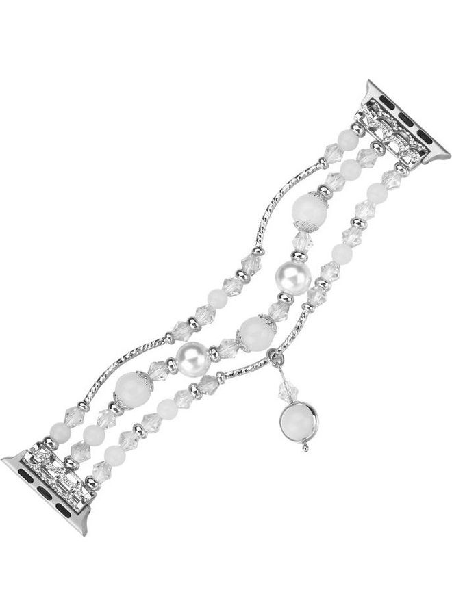 نيبمينينت سوار مضيء من العقيق لساعة أبل 5 و4 مقاس 40 مم/3 و2 و1 38 مم فضي - Image 2