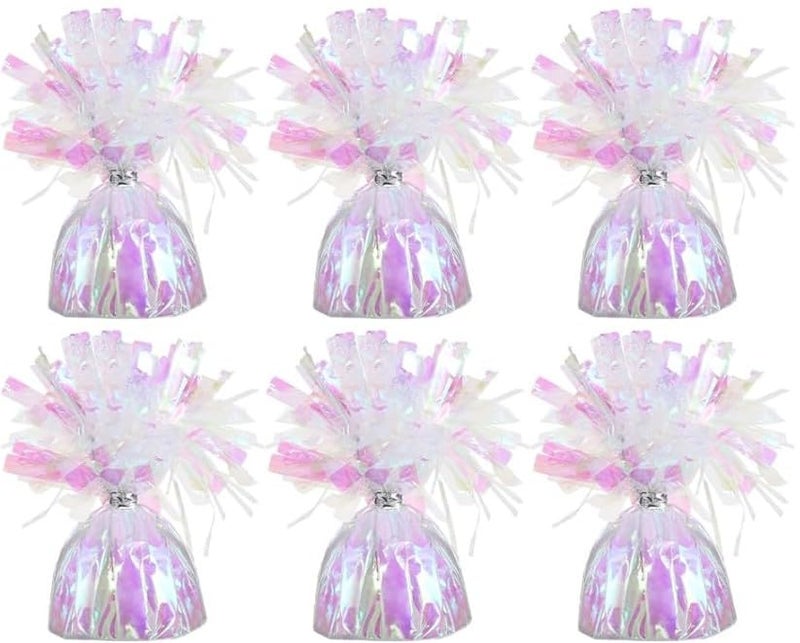 Chochkees 6Pack Metallic Balloon Weights Pink Iridesecent Birthday Party Favors Novelty and Gag Gifts 55 Inches 6Pack - Image 1