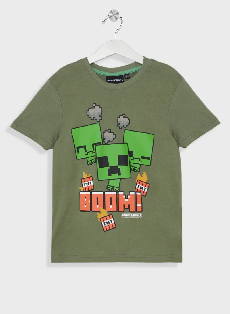 ماين كرافت MINECRAFT Boys Printed Short Sleeve Pyjama set