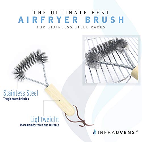 INFRAOVENS Air Fryer Grill Brush Stainless Steel Accessory Cleaner for Racks Compatible with Philips, Ninja Foodi, Chefman, Power Airfryer, Secura, Black Decker, GoWise, Emerald +More - 8 inch - Image 3