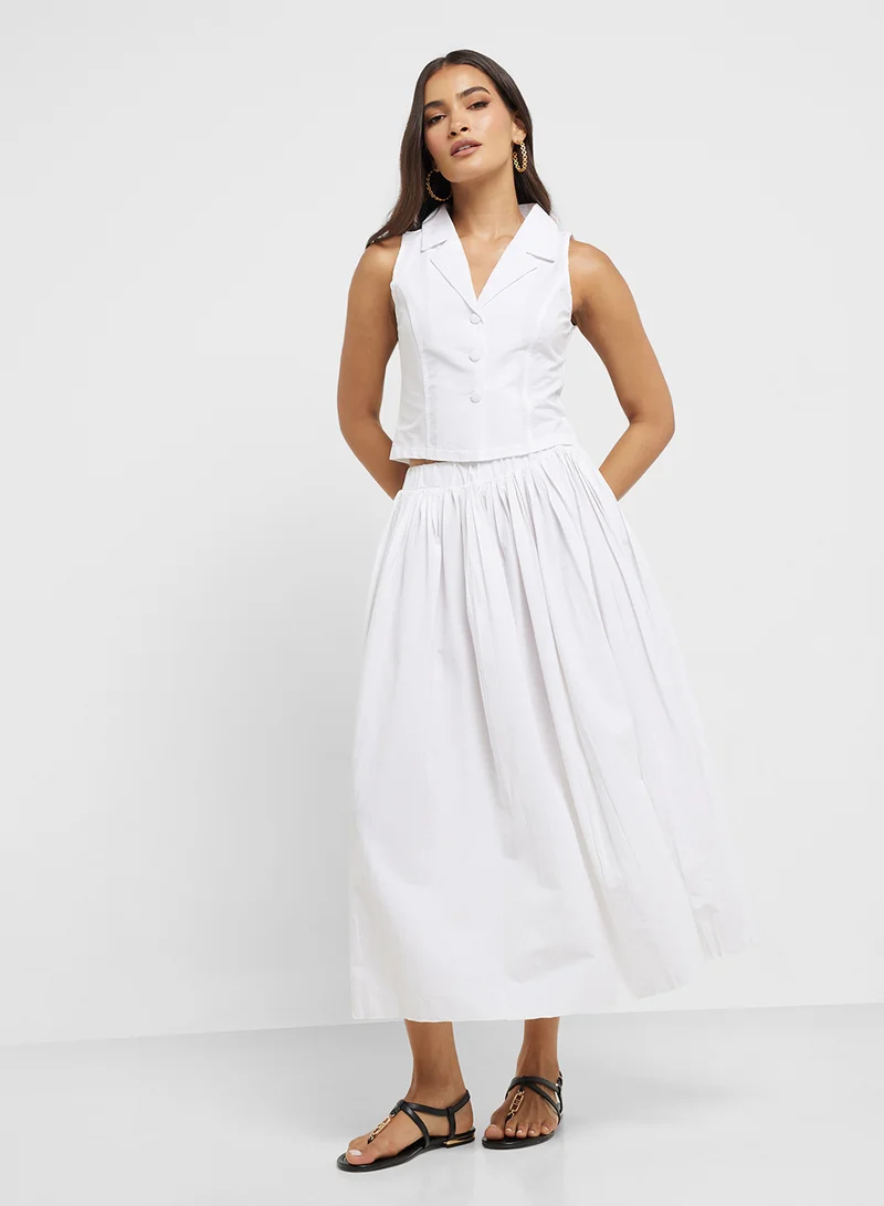 ELLA Halter Cut Vest & Pleated Skirt Set