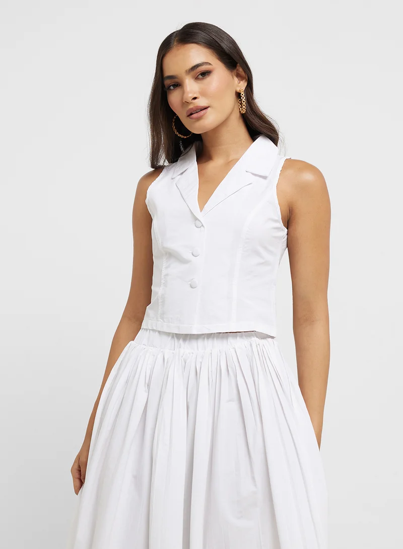 ELLA Halter Cut Vest & Pleated Skirt Set