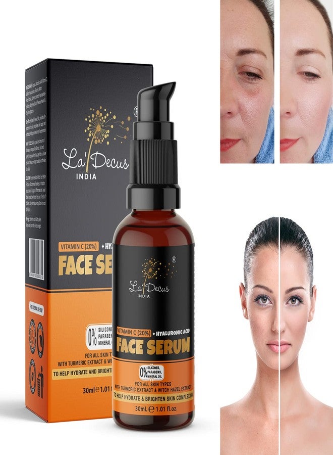 La' Decus India Vitamin C face serum 20% - Men and Women - With Hyaluronic Acid-30ml - Image 3