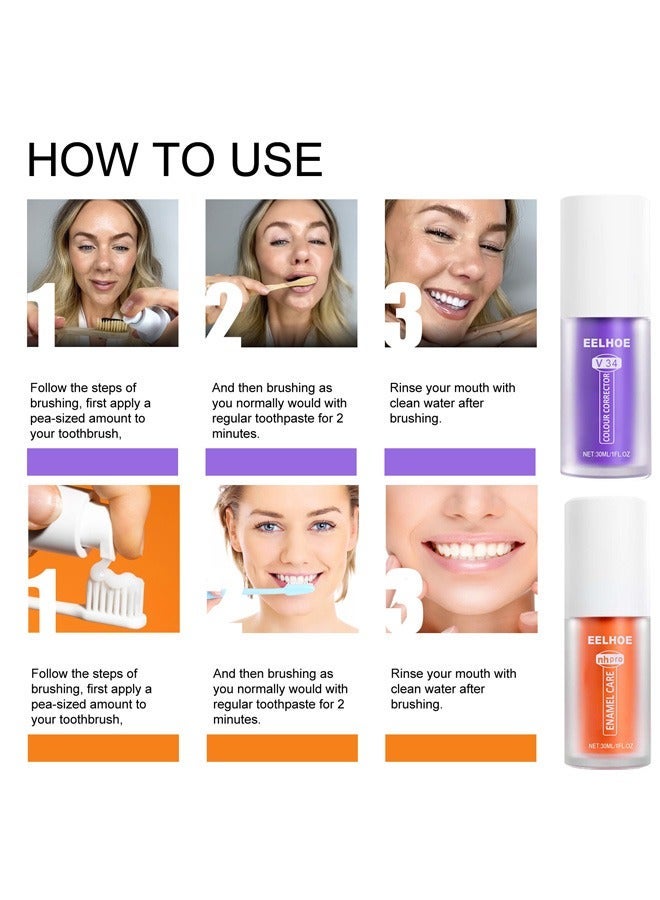 EELHOE Teeth Whitening and Repairing Cream, Tooth Stain Removal, Color Corrector For Yellow Tooth, Teeth Cleaning Stain - Image 4