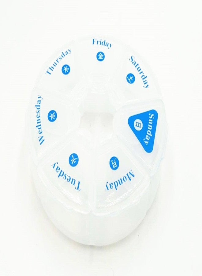 XJSXZC Round Shaped Clear Hard Plastic 7 Day Drug Organizer Pill Box - Image 1