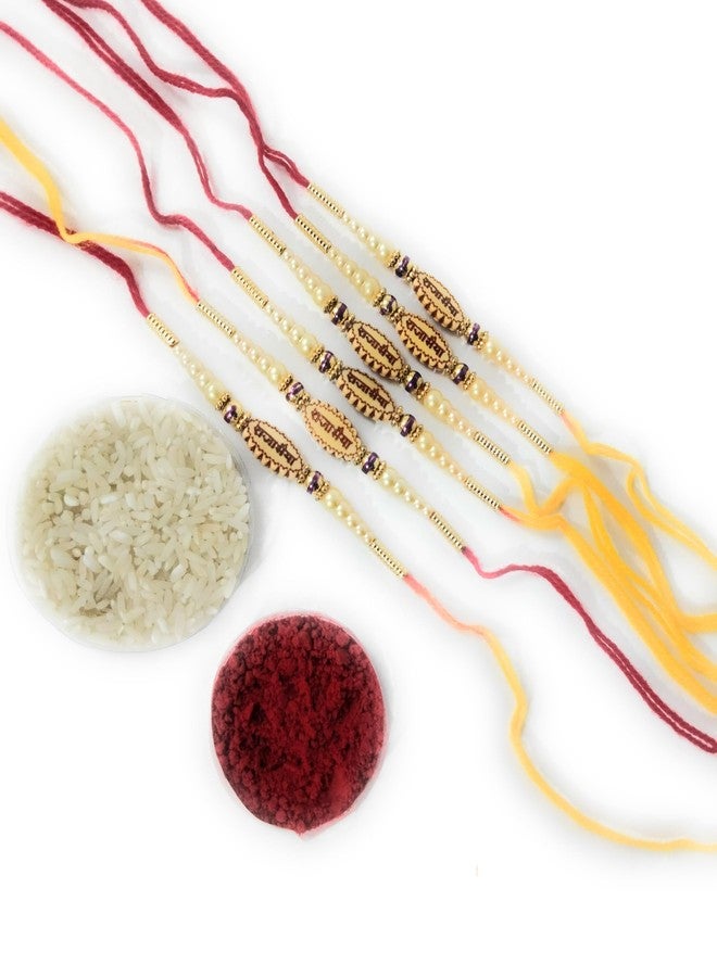 FOLA MOOLYAVAAN PRODUCTS Raja Bhaiya Rakhi For Brother Rakhi Bhaiya, Rakhi Gift For Brother Dora Rakhi (PACK OF (3) - Image 1