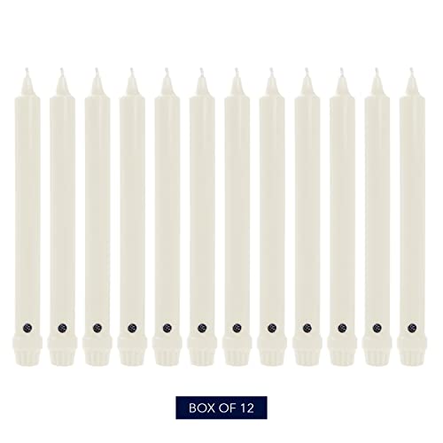 Colonial Candle Unscented Taper Candle, Classic Collection, White, 8 In, Pack of 12 - Up to 6 Hours Burn - Image 2