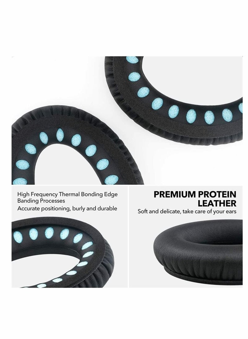 KASTWAVE مجموعة وسائد أذن بديلة من Bose، وسادات أذن بديلة لسماعات Bose Quiet Comfort 35 متوافقة مع سماعات Bose QC 35/35 II المصنوعة من رغوة الذاكرة المصنوعة من الجلد البروتيني (أسود) - Image 4