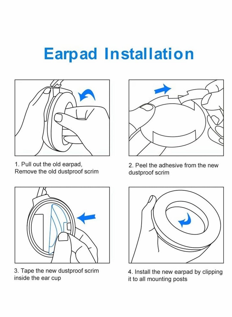 KASTWAVE مجموعة وسائد أذن بديلة من Bose، وسادات أذن بديلة لسماعات Bose Quiet Comfort 35 متوافقة مع سماعات Bose QC 35/35 II المصنوعة من رغوة الذاكرة المصنوعة من الجلد البروتيني (أسود) - Image 5
