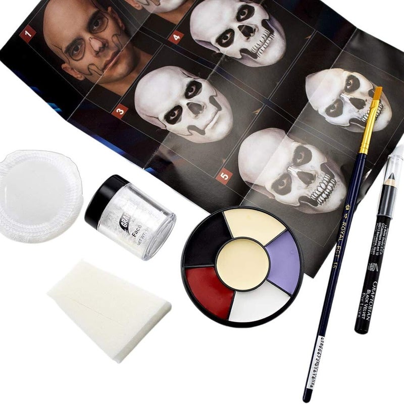 Graftobian Skull Makeup Kit - Skeleton Makeup Set for Costumes, Cosplay, and Halloween - Image 2