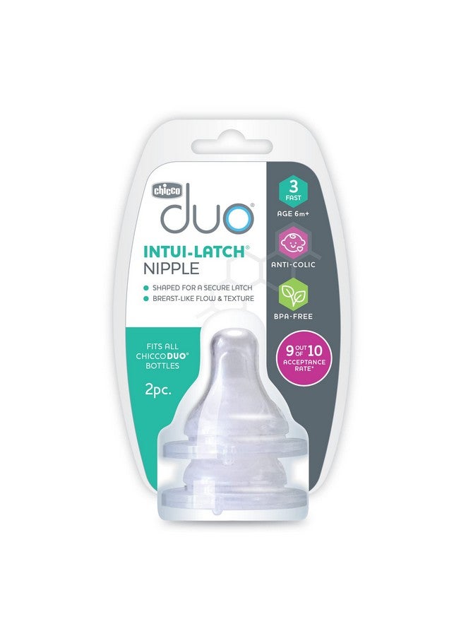 شيكو حلمة رضاعة الأطفال "دو" من تشيكو، مصنوعة من السيليكون بنسبة 100%، مزودة بصمام مضاد للمغص | ملمس ناعم كالجلد وتدفق سريع كالثدي | المرحلة الثالثة، تدفق سريع | عبوة من قطعتين | 6 أشهر فأكثر - Image 2