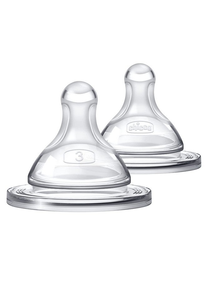 شيكو حلمة رضاعة الأطفال "دو" من تشيكو، مصنوعة من السيليكون بنسبة 100%، مزودة بصمام مضاد للمغص | ملمس ناعم كالجلد وتدفق سريع كالثدي | المرحلة الثالثة، تدفق سريع | عبوة من قطعتين | 6 أشهر فأكثر - Image 1
