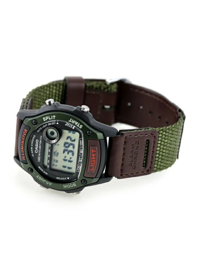 Casio General W-220HF-3A  Digital Dial Leather With Fabric Band - Image 2