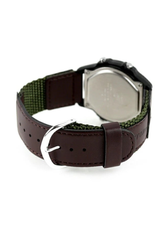 Casio General W-220HF-3A  Digital Dial Leather With Fabric Band - Image 3