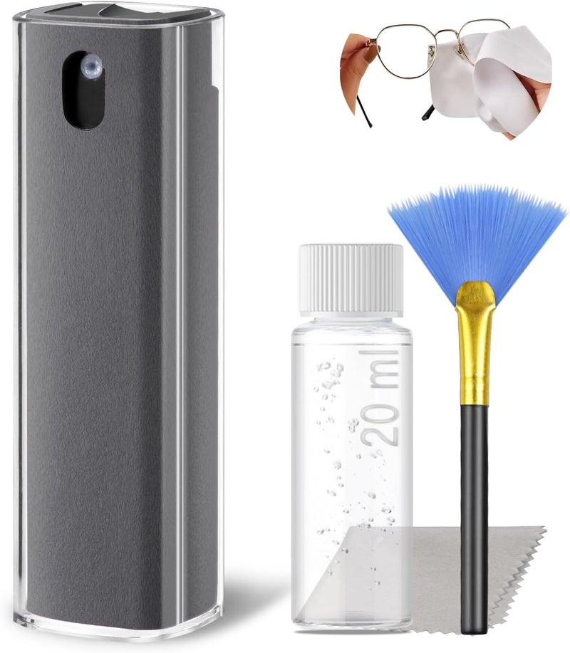 JiaTeums Screen Cleaner Spray - Car Display Cleaner - OLED Screen Cleaner 20 ml Large Volume with 20 ml Refill Pack (Grey) - Image 1
