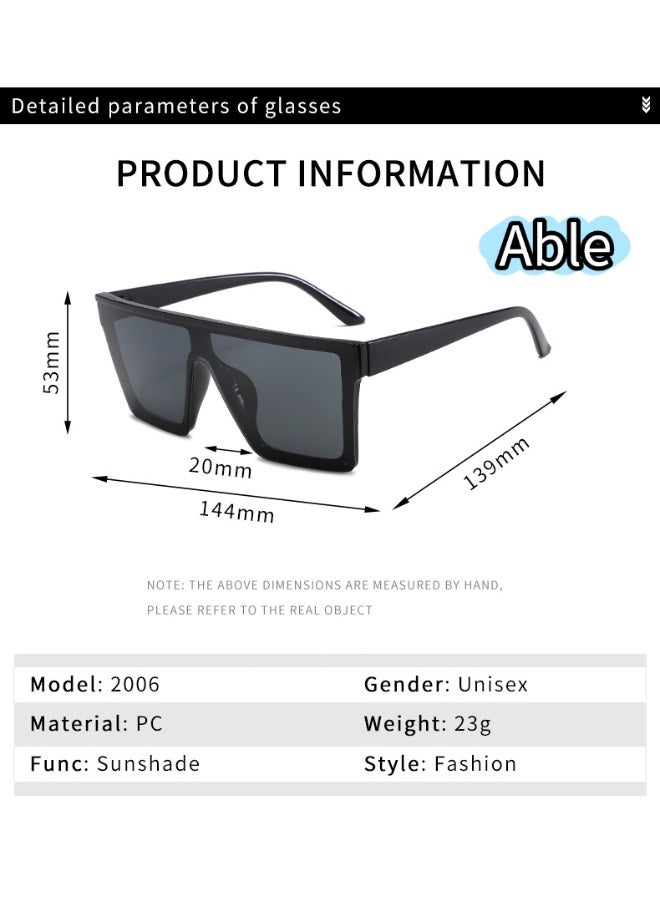 ABLE 【2025New Glasse】Unisex Polarized Large Frame Sunglasses - UV400 UV Protection, High-Definition Anti-Glare, Black Frame - Suitable for Fishing/Driving/Travel, Slimming Face Shape, Fashion Accessory - Image 3