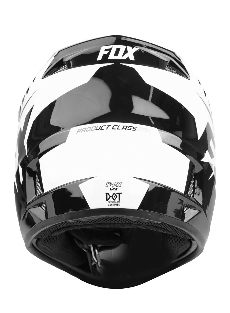 Fox V1 Motocross Off-Road Best Protection Helmet Black & White - Image 3