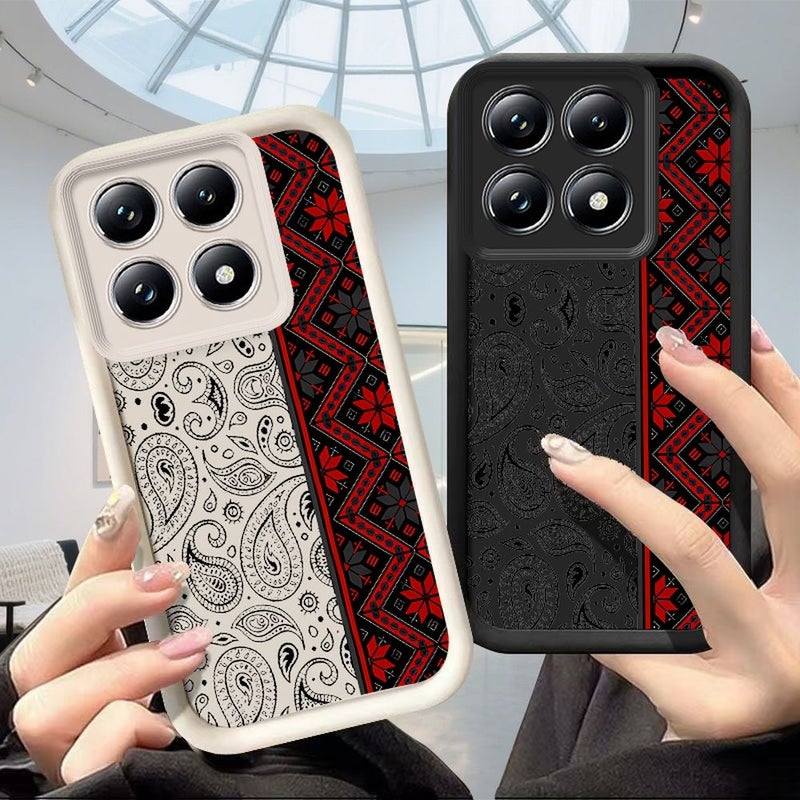 Ethnic Pattern Vintage Shockproof Anti Fouling Soft Phone Case White Compatible With Hot 50 Pro 4G - Image 1