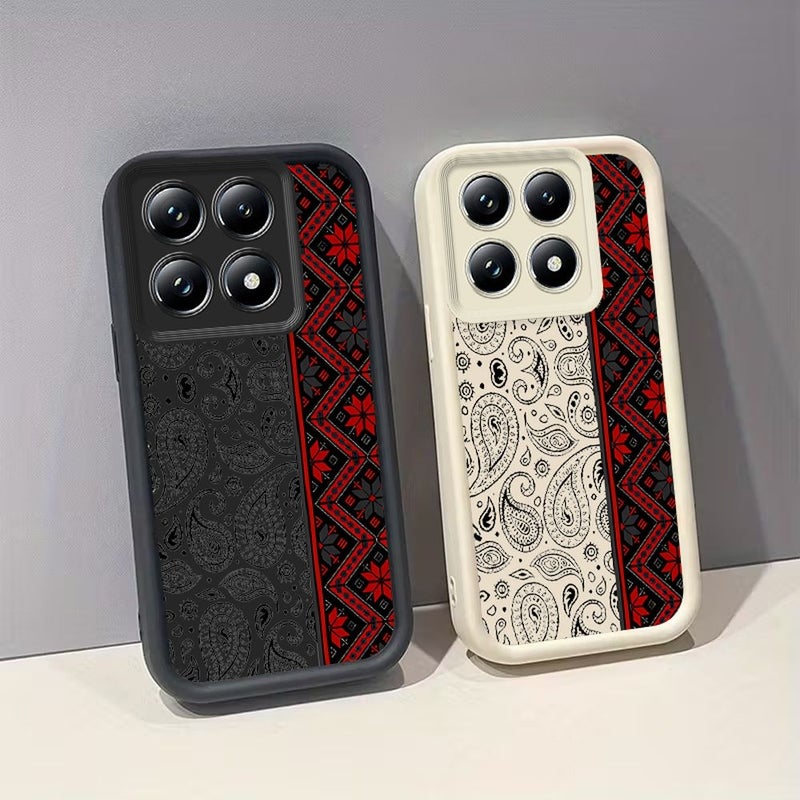 Ethnic Pattern Vintage Shockproof Anti Fouling Soft Phone Case White Compatible With Hot 50 Pro 4G - Image 5
