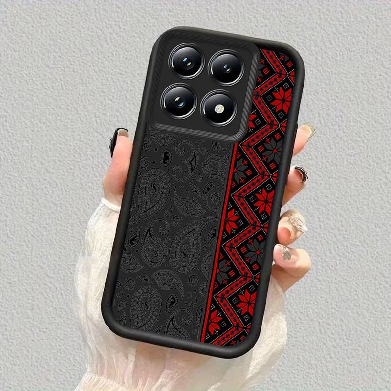 Ethnic Pattern Vintage Shockproof Anti Fouling Soft Phone Case White Compatible With Hot 50 Pro 4G - Image 4