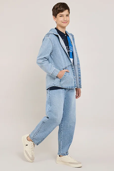 أر أند بي Washed Baggy Fit Jeans With Elastic Waist