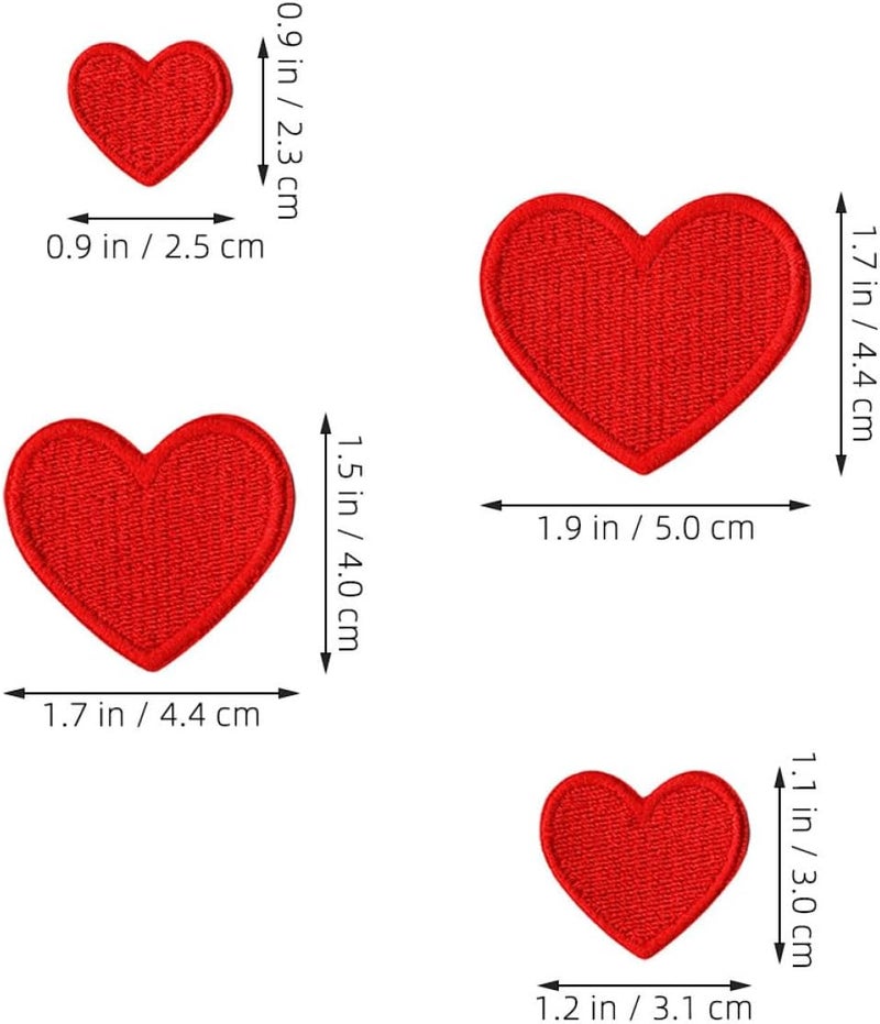 ULTECHNOVO 8pcs Embroidered Iron on Heart Patches DIY Sew Applique for Clothes Hats Backpacks Shoes Repair Decoration - Image 2