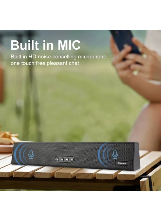 Kisonli Kisonli LED-805 10W Stereo Bluetooth Speaker with 1800mAh Battery, Up to 8 Hours of Playback - Supports AUX, USB, TF Card, and U Disk - Black  - Image 4