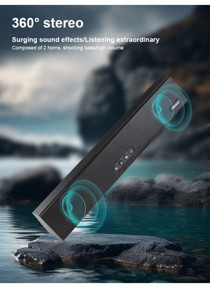 كيسونلي - سبيكر بلوتوث كيسونلي LED-805 ستيريو 10 واط ببطارية 1800mAh تشغيل حتى 8 ساعات - يدعم AUX وUSB وTF card وU disk – أسود - Image 1