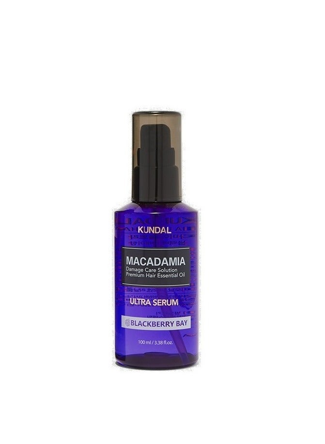 KUNDAL Macadamia Damage Care Solution Premium Hair Essential Oil Ultra Serum Blackberry Bay 100 mL - Image 1
