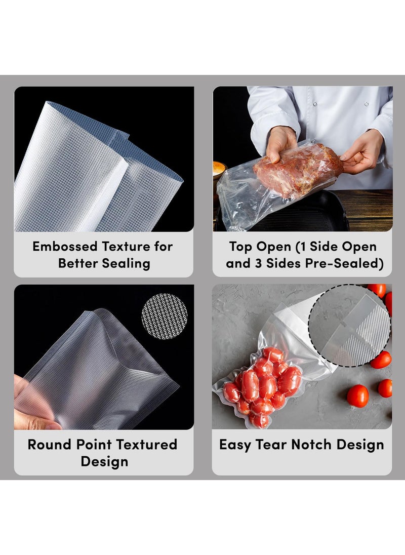SKY FLEXI PACK SKY FLEXI PACK Vacuum Pouch 22cm x 30cm Pack of 50 Dotted Embossed BPA Free Microwaveable Transparent Food Storage Vacuum Bags with 90 Micron Thickness Capacity Approx 1210gm  - Image 3