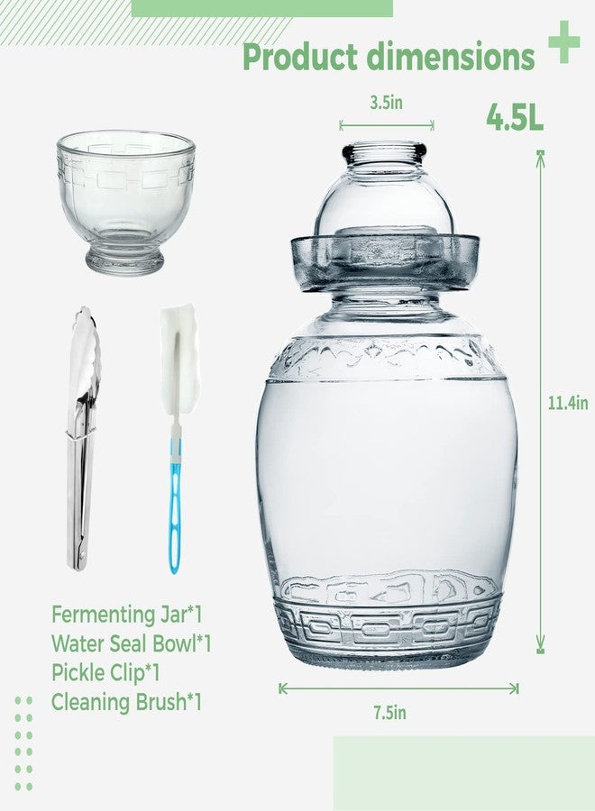 Anjetan 1.5L/2.5L/4.5L Glass Fermenting Jar, Large Capacity Sealed Pickle Jar, (C 4.5L/158oz) - Image 5