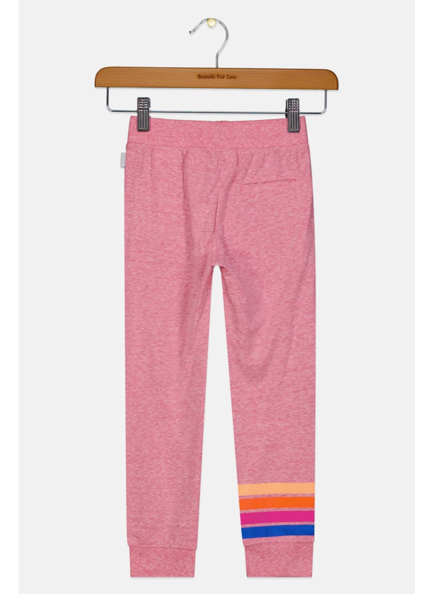 CONVERSE - Kids Girl Brand Logo Pull On Jogger Pants, Pink - Image 1