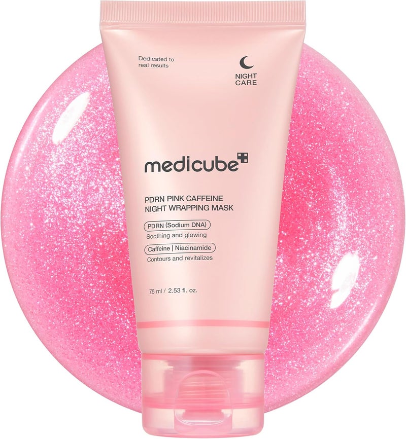 Medicube PDRN Caffeine Overnight Wrapping Peel Off Mask (75ml) - Firming & Hydrating Sleeping Mask with Salmon DNA Collagen & Caffeine, Depuffing Peel Off Facial Mask for Radiant Glass Skin, Korean Skincare - Image 1