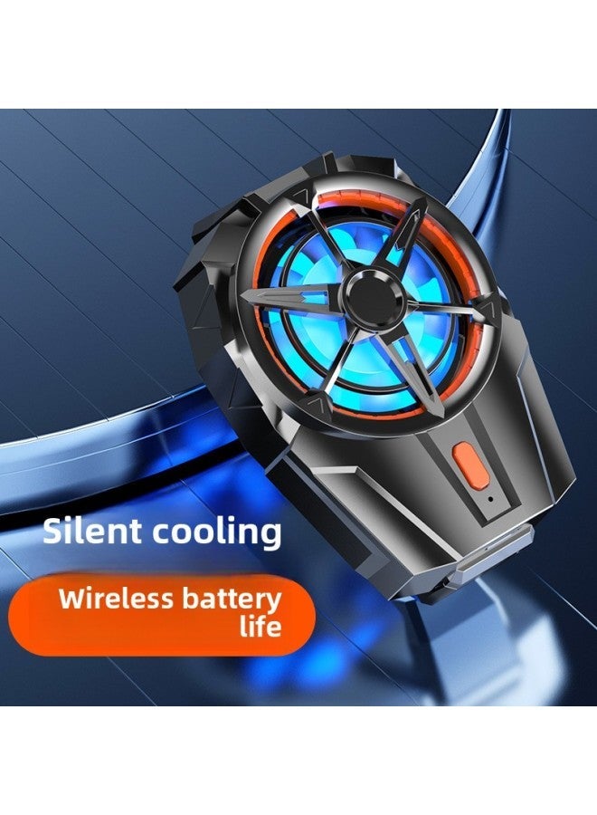 Air-cooled Mobile Phone Radiator Battery Hurricane Three-gear Adjustable Mute Wireless Cooling Radiator-Color:X52 Black - Image 1