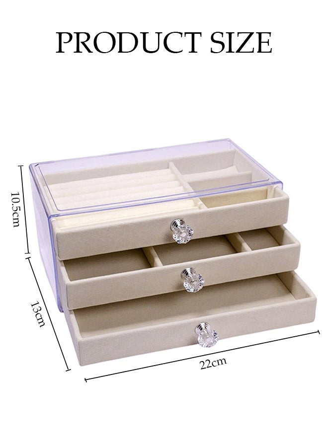 DUNISO Multi-functional Jewelry Storage Boxes And Organizers for Women Girls Velvet Flannelette Earrings Rings Necklace Bracelets Jewelry Tray Storage Case - Image 2